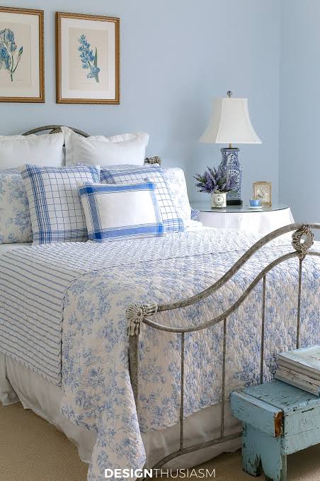 Blue Bedroom Ideas: Using Blue & White for a Cottage Bedroom