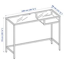 Ikea schreibtisch glasplatte aus gehärtetem glas mit aluminiumrahmen ca 157 x 78 cm höhe durch verstellbare beine individuell. Vittsjo Laptoptisch Weiss Glas 100x36 Cm Ikea Schweiz
