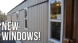 50 series single hung white vinyl window with nailing flange and colonial grilles. Mobile Home Window Replacement Kinro Low E Vinyl Windows On Aluminum Metal Siding Home Youtube