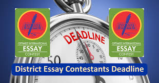 District Essay Contest Winner Submission Deadline Approaching