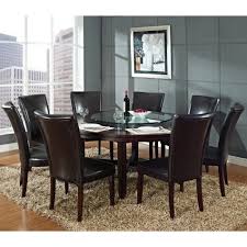 Buy round table for 6 dining room sets at macys.com! Harding 72 Round Dining Set 9 Pc Dark Brown Leather Chairs Sam S Club Round Dining Room Sets Round Dining Room 72 Inch Round Dining Table