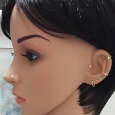 Fire Opal Gold, Rose Gold,silver 316L Surgical Steel 10/11/12/13/14 Conch  Hoop, 20g Helix Daith Septum Conch Ring Hypoallergenic Ring, Gifts