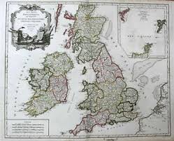 It shares land borders with scotland to the north england is separated from continental europe by the north sea to the east and the english. 1754 England Schottland Irland Scotland Ireland Island Karte Map Kupferstich Ebay