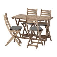 Ikea Askholmen Table 4 Folding Chairs Outdoor Grey Brown Stained Froson Duvholmen Dark Grey Take Folding Chair Outdoor Folding Chairs Wooden Outdoor Furniture