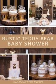One of the coolest 1st birthday party or baby shower ideas is the teddy bear theme. Kara S Party Ideas Rustic Teddy Bear Baby Shower Kara S Party Ideas