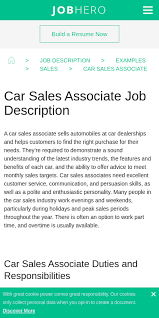 The associates have to create awareness of the product so. Car Salesman Job Requirements 20 Guides Examples
