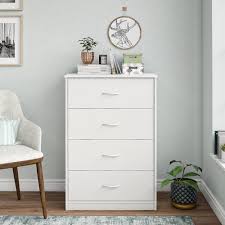 The espresso finish on the laminated particleboard gives the dresser a classic look that fits into any style. Mainstays Classic 4 Drawer Dresser White Finish Walmart Com Walmart Com