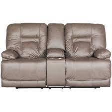 Give your family room a complete makeover with a leather living room set. Wurstrow Smoke Italian Leather Power Reclining Loveseat U5460218 Ashley Furniture Afw Com