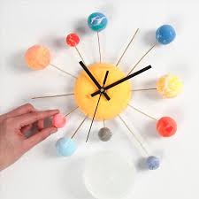 Wanduhr Sonnensystem Mit Silk Clay Diy Wanduhren Sonnensystem Wanduhr