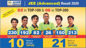 Guidelines will be uploaded before jee (advanced) 2021. Jee Advanced 2020 Result Allen Jaipur Center Youtube