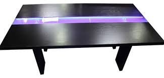 On our black dining table here this. Zendaya Black Wood With Led Lighting Dining Table Contemporary Dining Tables By Furniture Import Export Inc Houzz