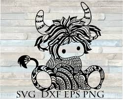 Download Highland Cow Svg Baby Cow Svg File For Cricut Longhorn Svg Etsy Cow Clipart Cute Cows Highland Cow
