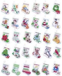 Free christmas ornament counted cross stitch patterns. Bucilla Tiny Christmas Stocking Ornaments Counted Cross Stitch Kit 84293 123stitch