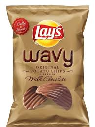 Lay S Wavy Potato Chips Dipped In Chocolate Potato Chip Flavors Chocolate Covered Potato Chips Chocolate Potato Chips