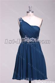 Navy Blue One Shoulder Cute Cocktail Dress For Juniors 145 00 Cute Cocktail Dresses Junior Cocktail Dresses Plus Size Homecoming Dresses