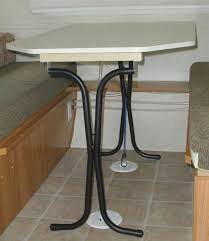 Convert Legs To Folding Legs Making Table Portable And Easier To Fix The Bunk Each Night Camper Table Camping Table Folding Table Legs