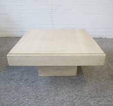 This exquisite fossilized coral stone pedestal / side table is. Vintage Travertine Marble Coffee Table 1970s 141293