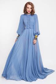 Silk Chiffon Maxi Dress With Handmade Embroided Cuff Maxi Dress Silk Maxi Dress Soiree Dress