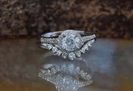 Whether you're looking for matching wedding ring sets, vintage rings with an antique style, the elegantly simple plain band or the dazzling designer eternity. White Gold Cluster Wedding Ring Set Wedding Sets Women Etsy