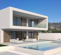 Aside from the residential structure known as the villa, the entire set up is usually included with a this modern villa is built with the great combination of textures provides by the smoothness of the wood and glass and the roughness of the stone bricks. Design Page 2 Modern Villas Minimal House Design Modern Villa Design Bungalow House Design