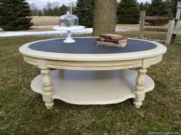 Painted, round coffee, console, sofa & end tables : Attractive Neutral Coffee Table Re Imagined