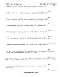 Gases and kinetic molecular theory. Ideal Gas Law Worksheet Nidecmege