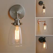 Buy glass clear lampshades & lightshades and get the best deals at the lowest prices on ebay! Pathson Retro Industrial Style Cloche Clear Glass Wall Lamp Antique Sconce Light Ebay
