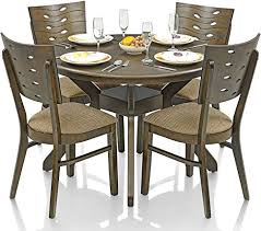 · mdf board with pvc lamination and powder coated steel leg,the dining table is rugged enough to withstand years of use. Royaloak Sydney Dining Set With 4 Chairs Walnut Buy Online In Guernsey At Guernsey Desertcart Com Productid 64758571