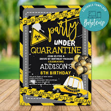 Quarantine Birthday Party Ideas At Home For Adults Customizable Social Distancing Party No One Invited Template Diy In 2020 Custom Birthday Invitations Happy Birthday Signs Birthday Party At Home