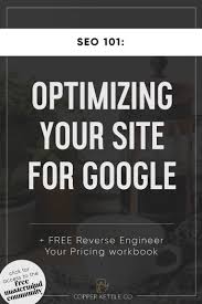 Seo 101 Optimizing Your Site For Google Branding Your Business Seo For Beginners Create Your Own Business
