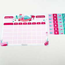 Magnetic Whiteboard Reward Chart Pink Sea A3