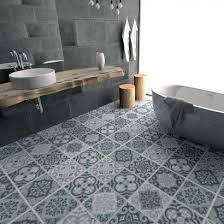 Vintage Blue Gray Floor Tile Decals Vinyl Flooring Bathroom Bathroom Interior Bathroom Design