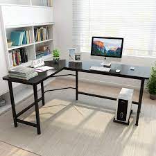 Whether for style or for a practical way to save space and storage, an l shaped desk or u shaped works well. Ktaxon L Shaped Computer Desk Corner Pc Latop Table Study Office Workstation Black Walmart Com Walmart Com