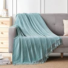 Maybe you would like to learn more about one of these? Amazon Com Bourina Chenille Throw Blanket With Decorative Fringe For Couch Sofa Chair Blanket 50 60 Inches Light Blue Home Kitchen