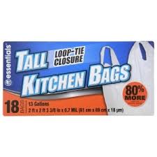 15 gallon trash bags, tall kitchen drawstring garbage bags, 0.85 mil heavy duty can liners wastebasket bin liners plastic rubbish bags unscented white for kitchen, home, yard, lawn. Bulk Essentials 13 Gallon Tall Kitchen Trash Bags 14 Ct Boxes Dollar Tree