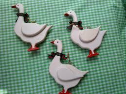 Listed In My Etsy Shop 3 Vintage Wooden Geese Christmas Ornaments White Goose Decoration Lot Https Etsy Me 2ngvkk9 Gift Toppers Christmas Ornaments Etsy