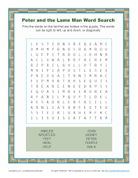 Make scrolls, which contain the memory verse. Peter And The Lame Man Bible Activity Word Search