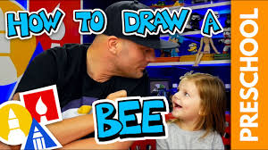 You can also erase later on the outlines and people will hardly notice that the drawing came from simple lines. Drawing A Bee With My 2 Year Old Preschool Youtube