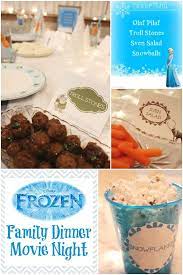 Frozen Party Family Dinner Movie Night Printables Movie Night Dinner Disney Movie Night Dinner Family Dinner