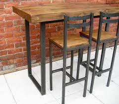 Today bar stools are a popular choice to use around a kitchen island or counter height table. Breakfast Bar Table Two Bar Stools Rustic Industrial Breakfast Bar Table Bar Table And Stools Bar Table