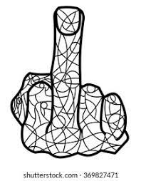 Middle finger coloring pages template. Adult Coloring Book Pagemiddle Finger Truly Stock Illustration 369827471
