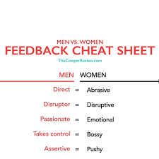 Men Vs Women Feedback Cheat Sheet