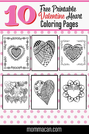 There are mandalas here that feature hearts, stars, circles, sun, moon, butterflies, art deco design, peace signs, flowers, palms, stripes, pearls, and many more abstract designs. Free Printable Valentine Coloring Pages Momma Can