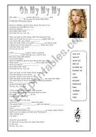 Download and listen online oh my marie by chip taylor. Oh My My My Taylor Swift Esl Worksheet By Aline37
