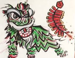 Happy Chinese New Year Everyone Acrylic Traditional Lion Head Painting Chinese Lion Dance Dragon Dance Lion Dance