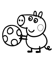 Peppa pig è il nome di un cartone animato per bambini britannico, prodotto dalla astley baker davies, distribuito dal 2004 dalla e1 (la società che ha prodotto i film di twilight) e arrivato in italia nel 2010. Disegno Da Colorare Di Peppa Pig Con La Palla Peppa Pig Libri Da Colorare Disegni Da Colorare