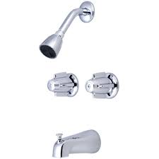 Some shower faucets have a clip that holds the valves in place. Reviews For Central Brass 2 Handle 1 Spray Tub And Shower Faucet In Pvd Polished Chrome Valve Included 6076 The Home Depot