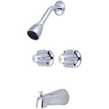 Today's bathtub faucets go beyond functional, with designs and styles available to fit any tub you choose. Central Brass 2 Handle 1 Spray Tub And Shower Faucet In Pvd Polished Chrome Valve Included 6076 The Home Depot