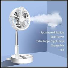 Usb Eletric Fan Humidifying Hydration Water Spray Fan Portable Folding Retractable Fan Desk L Floor Standing Fan Night Light Desk Fan