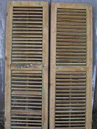 Old Shuttersvintage Two Panel Wood Shuttersmediterranean Etsy Wood Shutters Window Shutters Reclaimed Windows
